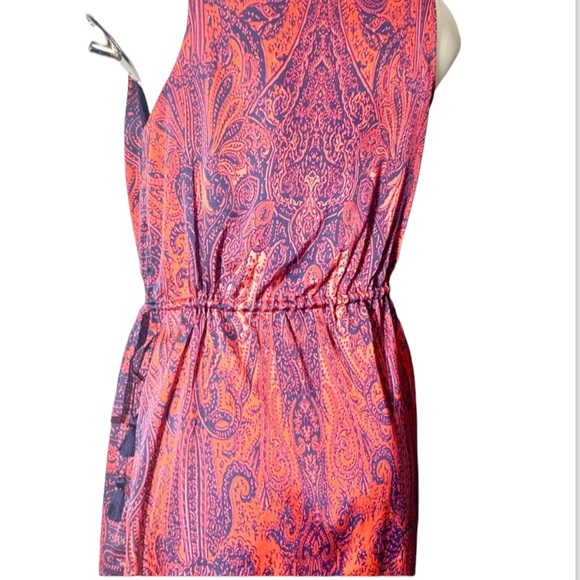 SILK Calypso St Barth  $350 XS Red Navy Romper Dress - Picture 9 of 9